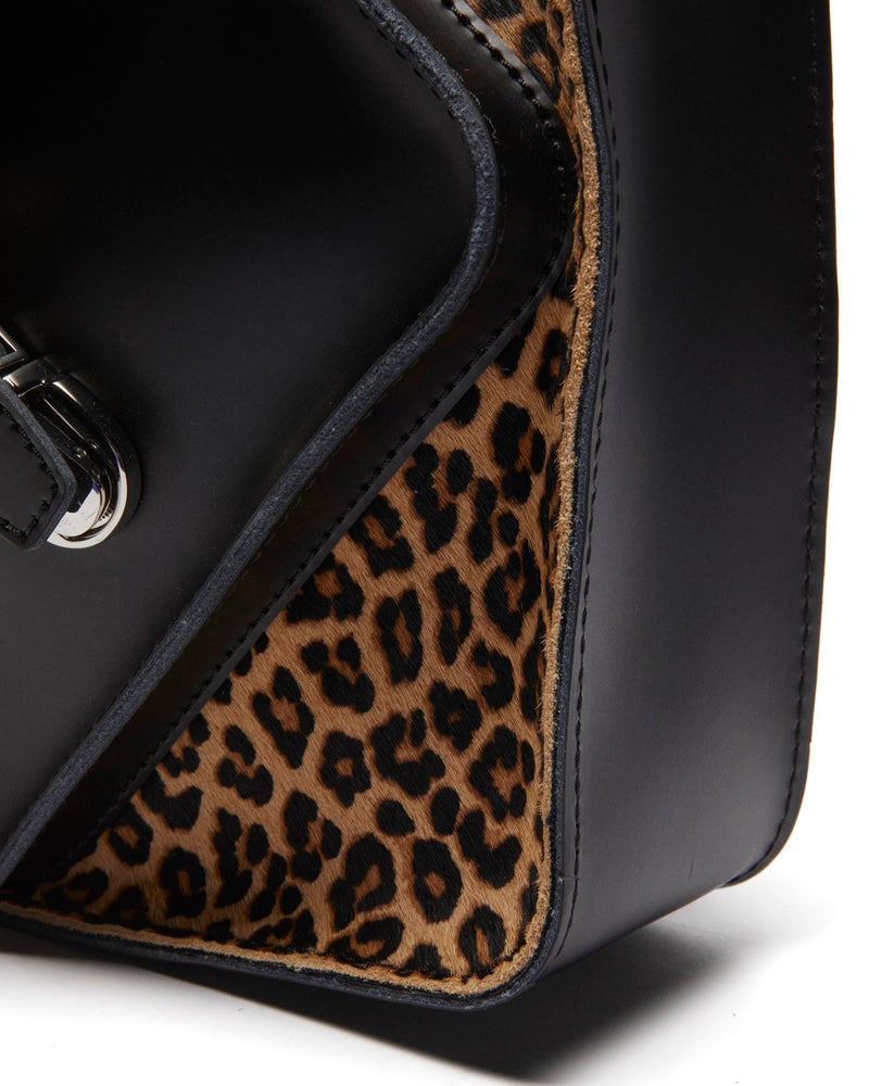 Dr. Martens Leather Heart Shaped Backpack, Black Kiev+Leopard Hair-On - Image 4