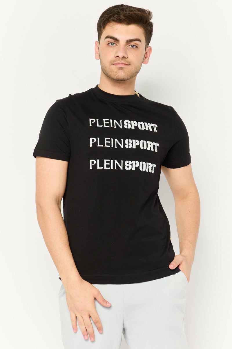 PHILIPP PLEIN تي شيرت رياضي للرجال من بلاين سبورت بأكمام قصيرة، خارجي، أسود - Image 1