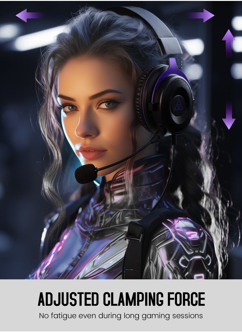 EKSA E900 Headset with Microphone for PC, PS4,PS5, Xbox - Detachable Noise Canceling Mic, 3D Surround Sound, Wired Headphone for Gaming, Computer, Laptop, 3.5MM Jack
