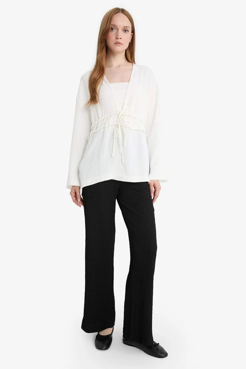 ديفاكتو Relax Fit Crepe Trousers