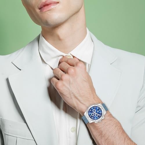 LORENZ Blue Date Dial Analog Watch with Blue Magnetic Lock Strap | Watch for Men | MK-4086R - Image 5