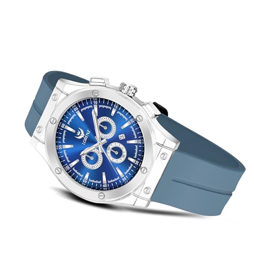 LORENZ Blue Date Dial Analog Watch with Blue Magnetic Lock Strap | Watch for Men | MK-4086R - Image 2