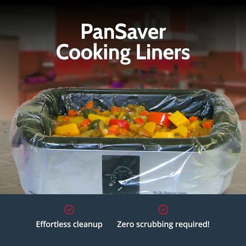 PanSaver Cooking Liners - Disposable Electric Roasting Pan Liners for Instant Cleanup with No Scrubbing - Clear, 2 Count - Image 2