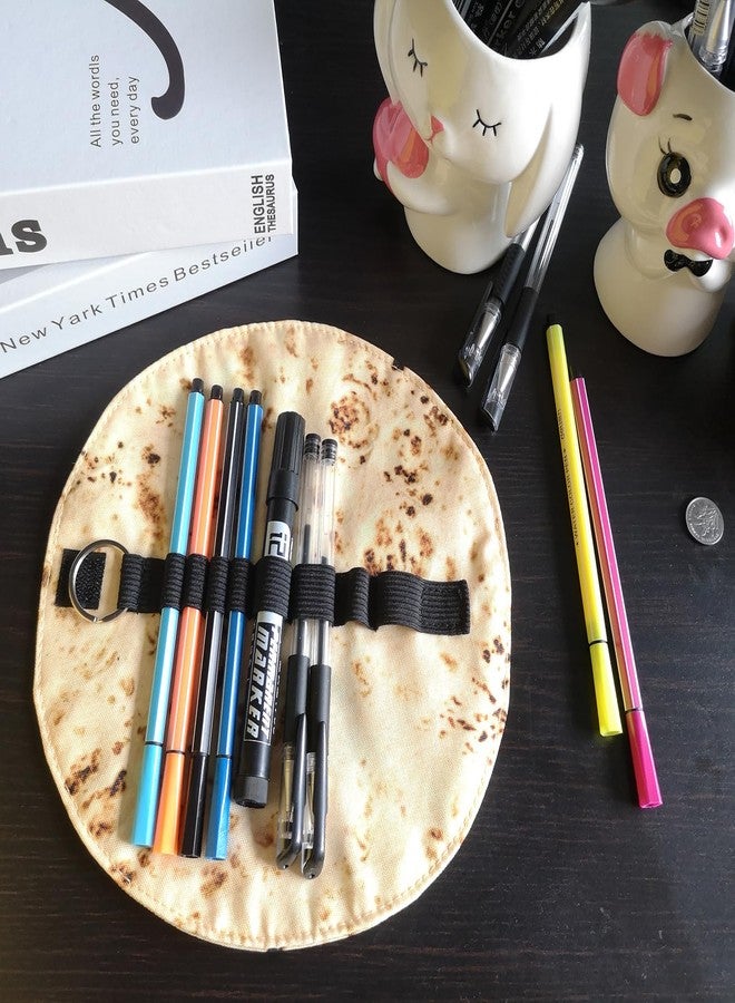 WONIU Creative Burrito Tortilla Pen Pencil Case, Funny Stationery Pen Pencil Pouch Holder Makeup Roll Up Case Bag for Makeup brush, art brush, paintbrush, pencil, pen - Image 2