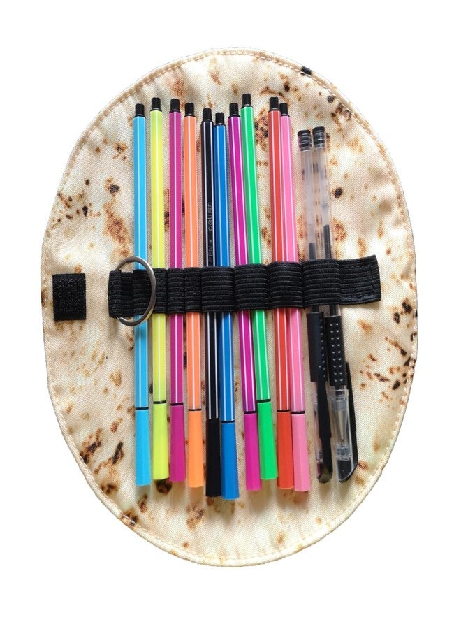 WONIU Creative Burrito Tortilla Pen Pencil Case, Funny Stationery Pen Pencil Pouch Holder Makeup Roll Up Case Bag for Makeup brush, art brush, paintbrush, pencil, pen - Image 1