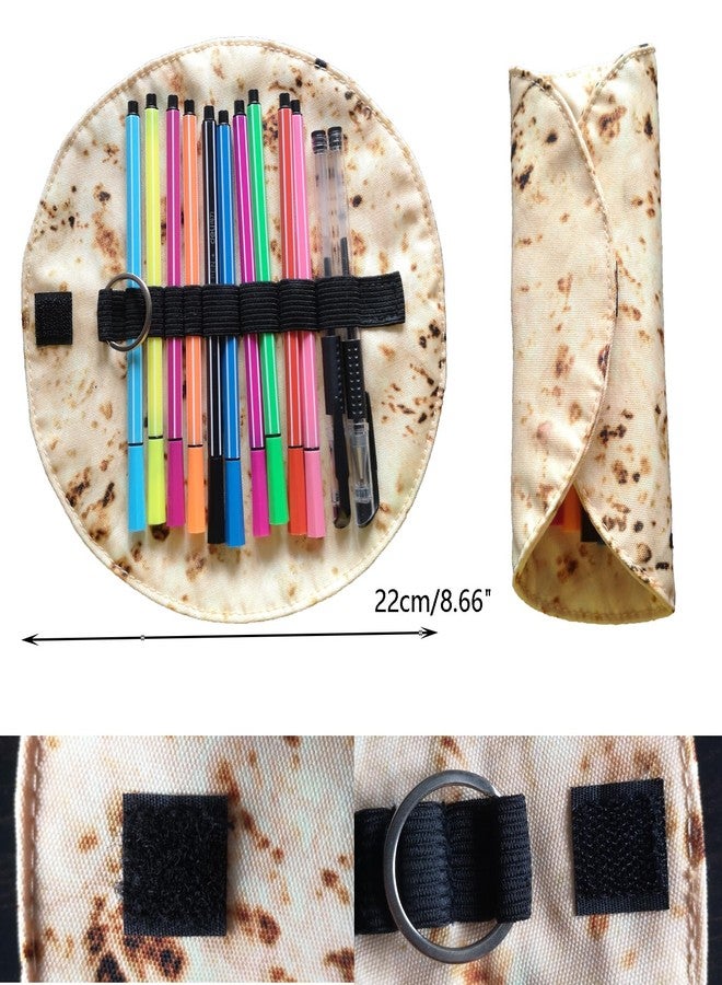 WONIU Creative Burrito Tortilla Pen Pencil Case, Funny Stationery Pen Pencil Pouch Holder Makeup Roll Up Case Bag for Makeup brush, art brush, paintbrush, pencil, pen - Image 5