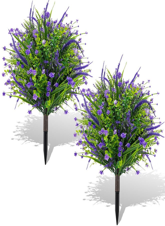 ENVEN 24" Artificial Topiary Ball Trees with Ground Spike, UV Resistant Artificial Flowers, Fake Evergreen Artificial Plants Flowers Brush for Outdoor Indoor Front Porch Garden - Image 1