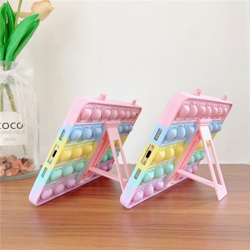 Suitable for Samsung Tab A8 10.5 Rainbow love bear head beanie protective cover X200 soft silicone shell Mini 6 - Image 5