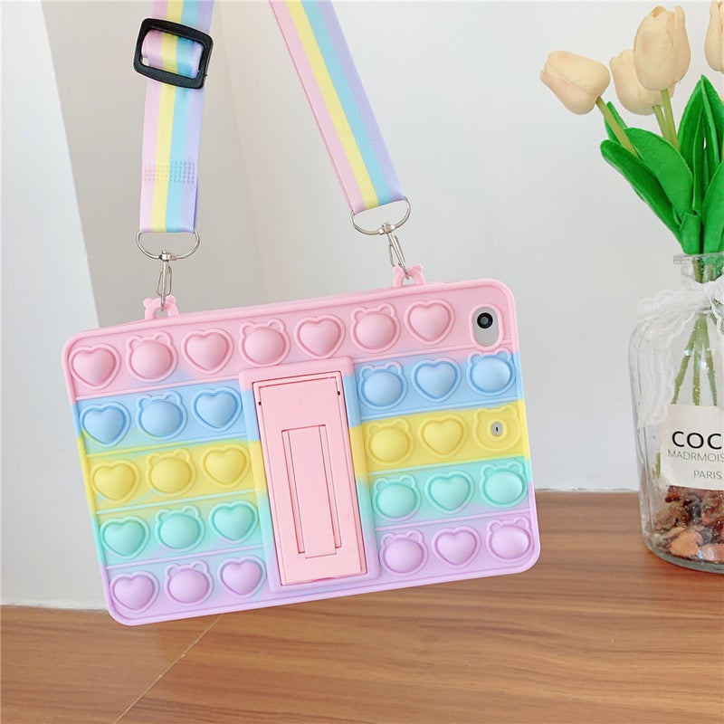 Suitable for Samsung Tab A8 10.5 Rainbow love bear head beanie protective cover X200 soft silicone shell Mini 6 - Image 3