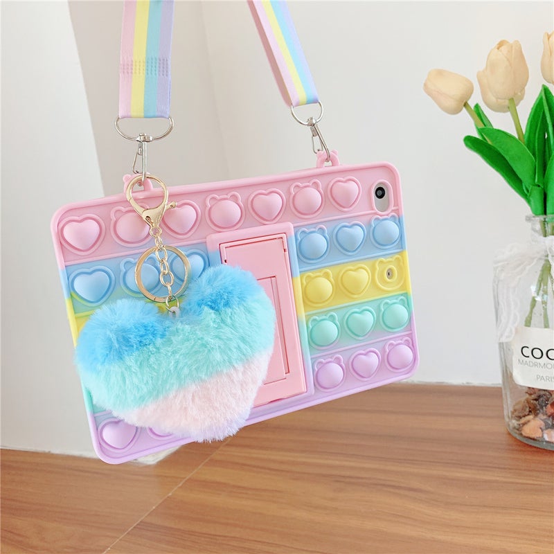 Suitable for Samsung Tab A8 10.5 Rainbow love bear head beanie protective cover X200 soft silicone shell Mini 6 - Image 2