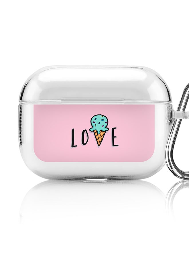 Stylizedd - Classic Clear printed Case for Apple AirPods Pro 2nd Generation Thin Transparent Cover [Designed for Apple AirPods Pro 2nd Generation] - LoveIcecream Cone - Image 1