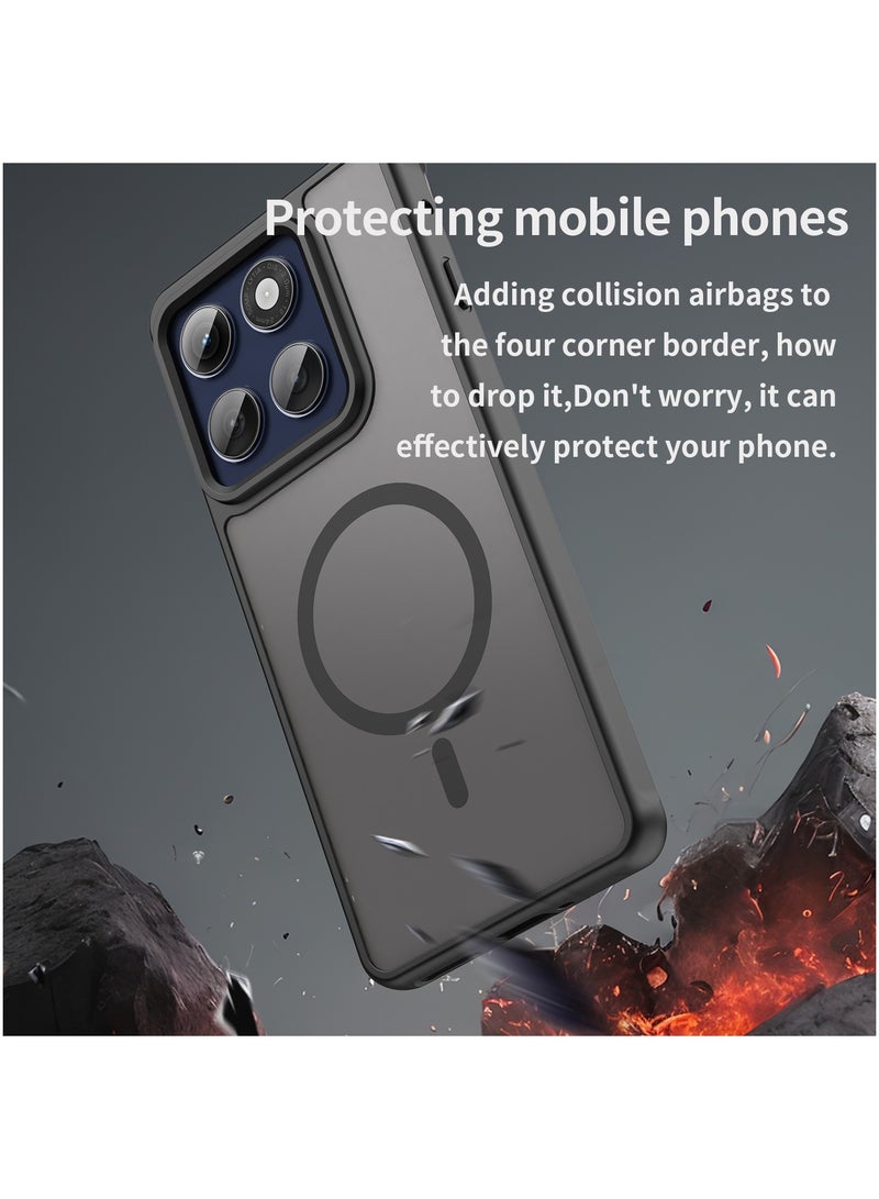 Fankalo Magnetic Matte Texture Phone Case for Motorola Edge 60 Pro 5G Semi Transparent Frosted Shockproof Case Oil Repellent and Waterproof Phone Cover - Image 2