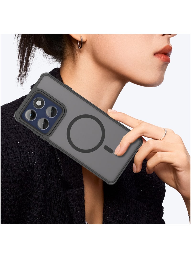 Fankalo Magnetic Matte Texture Phone Case for Motorola Edge 60 Pro 5G Semi Transparent Frosted Shockproof Case Oil Repellent and Waterproof Phone Cover - Image 3