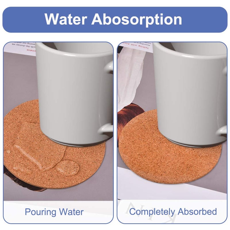 TORASO 6 عبوات 10 "Cork Coasters Round Cork & Plastic Plant Saucers for Gardening Cork Trivets for Pots Hot Pots and Pans Moustorbent Cork Mat for Wine Coffee & Drinks Cork Board for DIY Craft Supplies (A) - Image 4