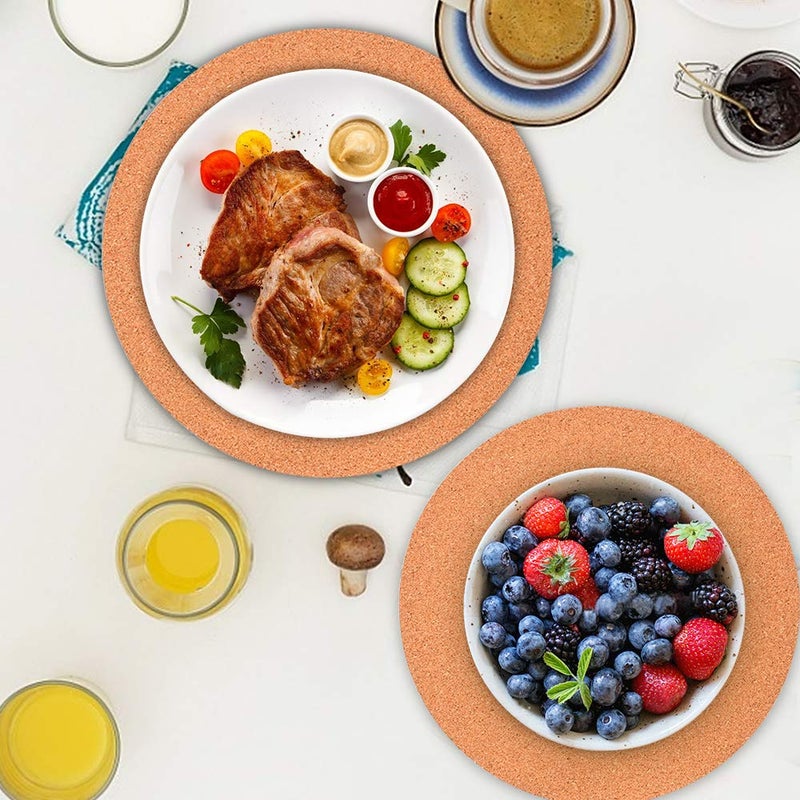 TORASO 6 عبوات 10 "Cork Coasters Round Cork & Plastic Plant Saucers for Gardening Cork Trivets for Pots Hot Pots and Pans Moustorbent Cork Mat for Wine Coffee & Drinks Cork Board for DIY Craft Supplies (A) - Image 5