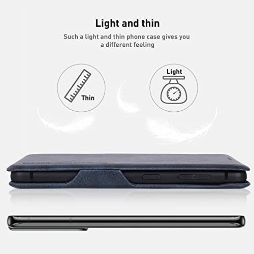 PULOKA for Samsung Galaxy S23 - Sleek Flip Case - Premium Vegan Leather Phone Cover with Card Slot - Slim, Durable, Privacy Protection - Kickstand Function - Elegant Flip Wallet Cases - Blue - Image 5