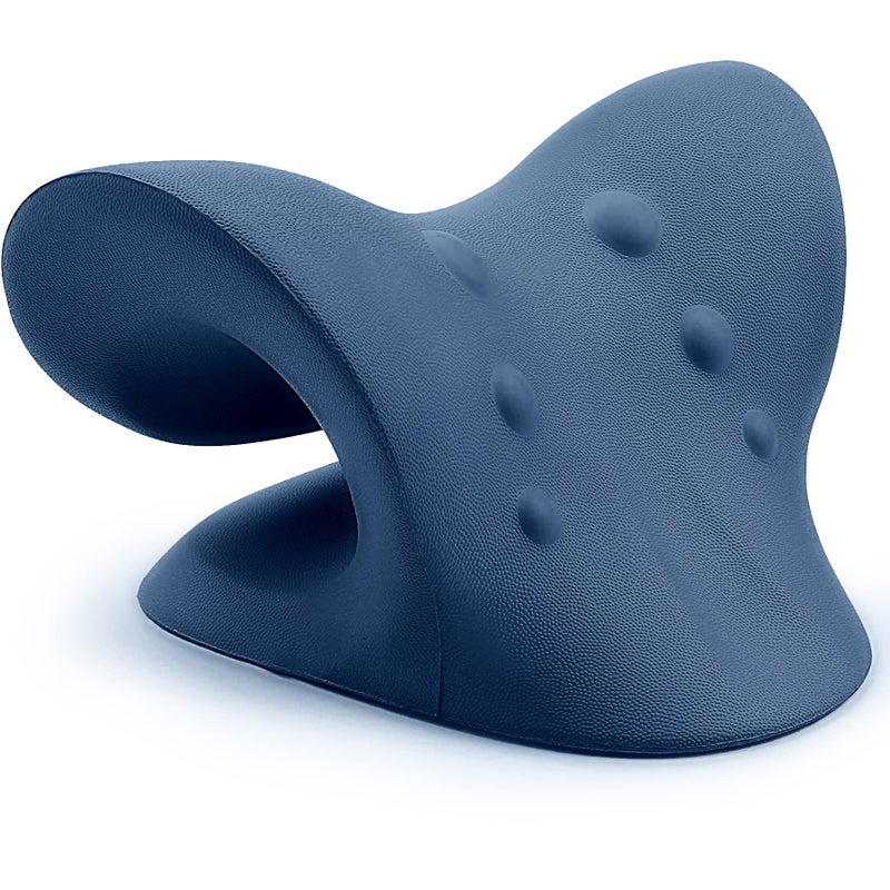 RESTCLOUD Neck and Shoulder Relaxer, Cervical Traction Device for TMJ Pain Relief and Cervical Spine Alignment, Chiropractic Pillow, Neck Stretcher (Dark Blue) - Image 5