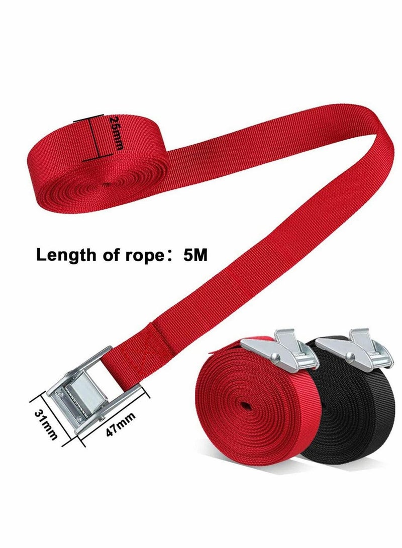 5 PcsLashing Straps Tie Down Tension Belt Adjustable Cargo Heavy Duty Tensioning Belts Car Luggage Trailer - Image 2