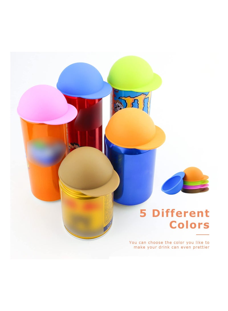 SYOSI Cute Silicone Soda Can Lids, Reusable Can Covers, Can Caps, Can Topper, Can Saver, Can Stopper, Cans Mark, Can Cover or Protector, Fits Standard Soda, Beverage, Beer Cans, Juice(10 Pack) - Image 2
