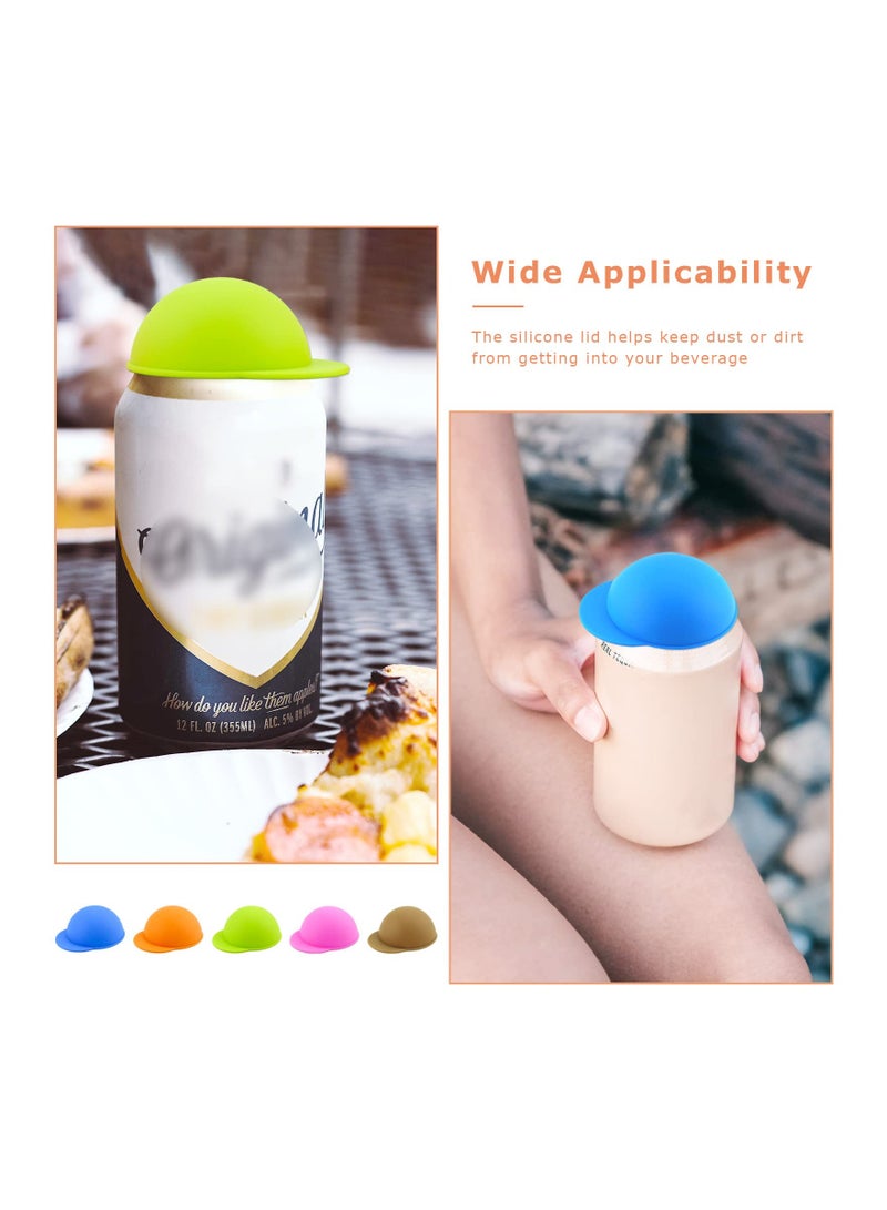 SYOSI Cute Silicone Soda Can Lids, Reusable Can Covers, Can Caps, Can Topper, Can Saver, Can Stopper, Cans Mark, Can Cover or Protector, Fits Standard Soda, Beverage, Beer Cans, Juice(10 Pack) - Image 3