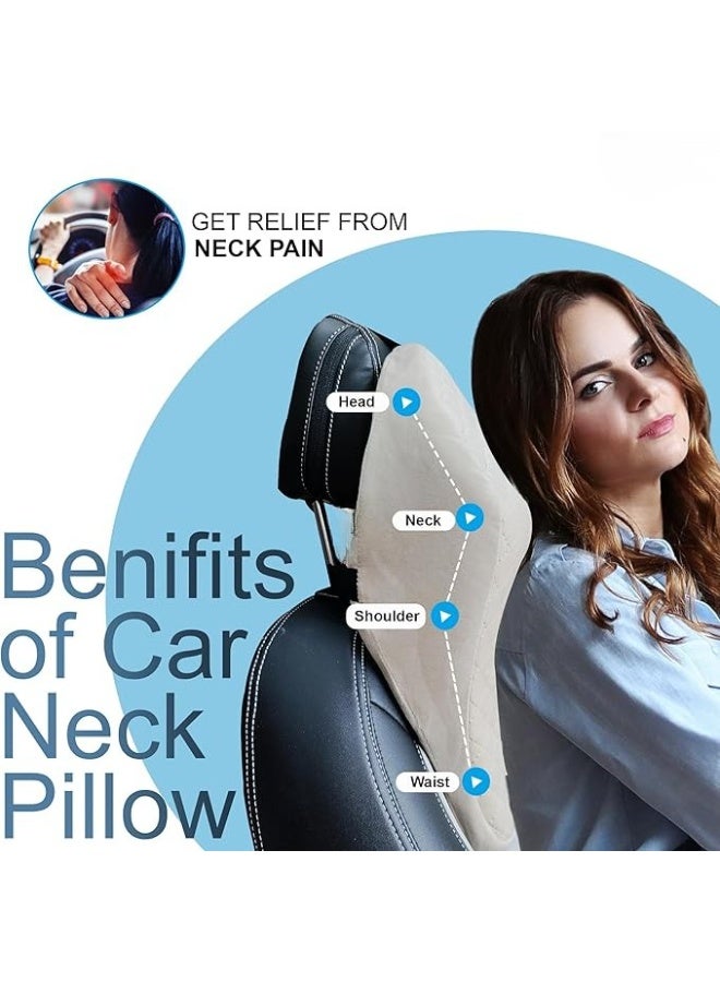 Premium Car Neck Head Rest Pillow - Ergonomic Seat Cushion Neck Support - Durable & Soft for Neck Pain Relief During Driving and Office Use - Image 3
