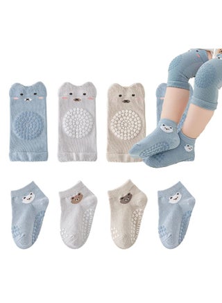 Baby Crawling Baby Socks 4 Pair and Baby Knee Pads 4 Pair Boys Girls Crawling Pads Non-Slip Socks 1-3 Years Old - pzsku/ZA7BA2A4B2F0055BA2A7EZ/45/_/1690439125/417904b7-03ca-4e4d-86d7-176a662d7b6e