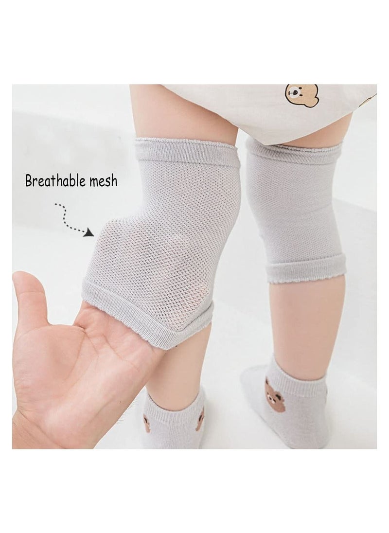SYOSI - Baby Crawling Baby Socks 4 Pair and Baby Knee Pads 4 Pair Boys Girls Crawling Pads Non-Slip Socks 1-3 Years Old - Image 1