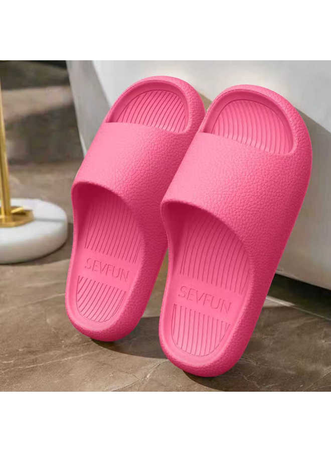 Sevfun Qisefang Slippers, Men's Leather Texture, Eva Skin-friendly, Home Bathroom Shower Quick-drying Non-slip, Couples Thick-soled Women's Sandals, Rose Color, Size 38-39 - Image 2