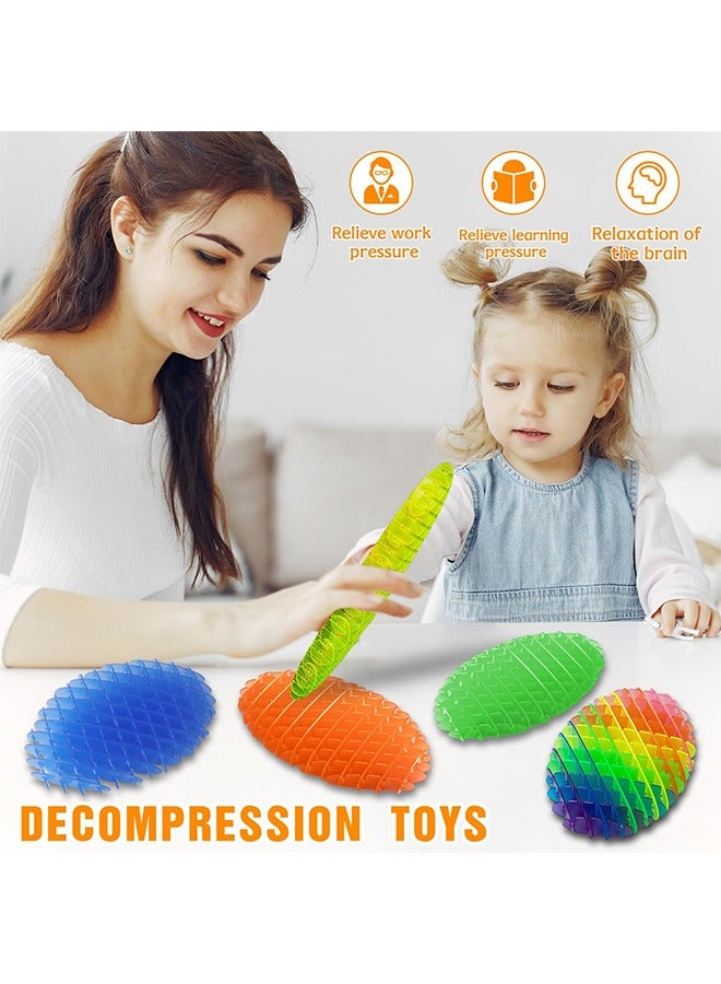5Pcs Fidget Worm Toy, Large Size Stress Relief Fidget Toys, Sensory Slug Fidget Toy, Resistance Fidget Toys, Anxiety Relief Toys for Kids & Adults, Elastic Mesh Toys 30cm - Image 4