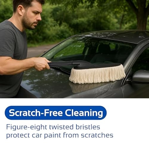 TRUSHALI PRESENT Car Duster Brush with Microfiber Head and Handle, 27 Inch Length - Image 4