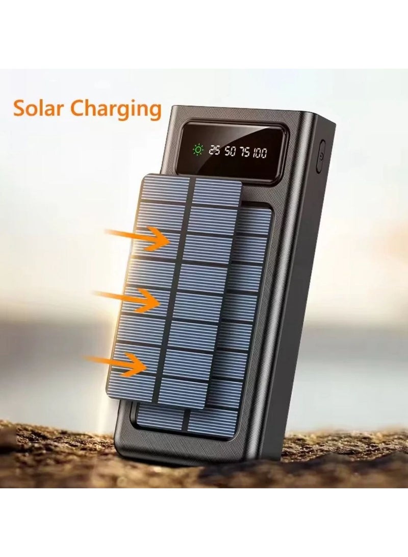 3000mah Solar Charging Power Bank With 4 Connecting Wires Compatible With iPhone, Android - Image 4