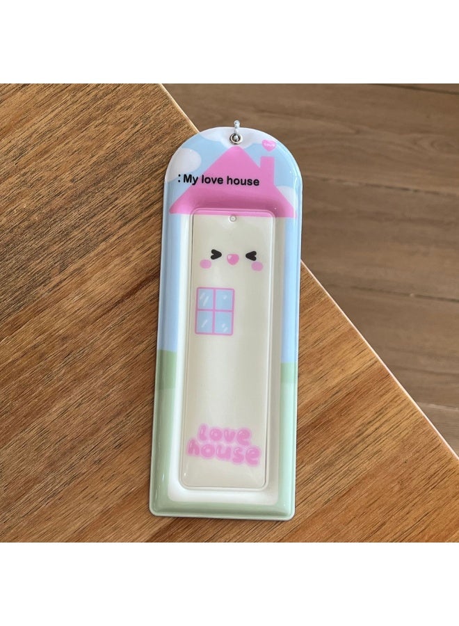 NIBEMINENT 1 - Piece House Life Four Patterns Kpop Photo Card Holder Pendant Key Chain ID Badge Holder ID Card Holder Photo Card Protector for School ID Office ID Access Card for Women Girls - Image 1