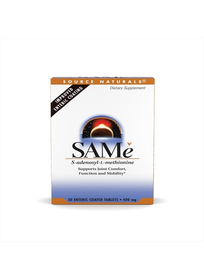 Source Naturals سامي، يدعم راحة المفاصل، 400 ملغ - 30 قرص مغلف معوي - Image 1