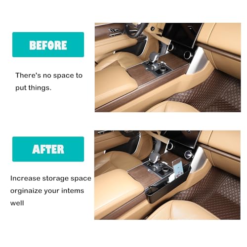 Heutamo Gear Shift Organizer Tray Compatible with Land Rover Range Rover Vogue Accessories 2023 2024,Center Console Shifter Side Tray Storage Box Interior Accessories (Passenger Side) - Image 3