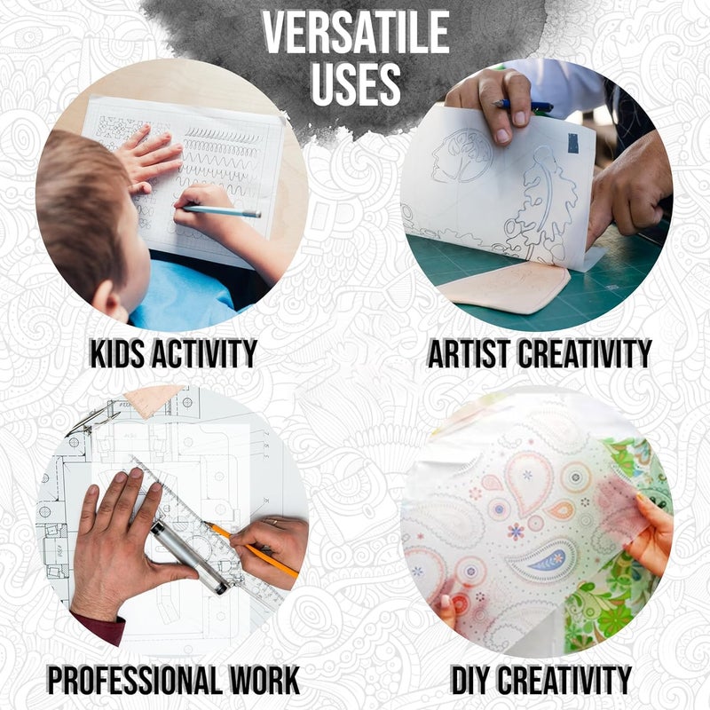 BIGFALCON ورق تتبع فني متميز من بيغ فالكون 100 ورقة A4 (210X297mm) بحجم 95 GSM شفاف للرسم بالقلم الرصاص، والماكر، والحبر، وصنع الصور، والرسومات، والطوابع/الشاشات لطابعات الحبر/الليزر - Image 5