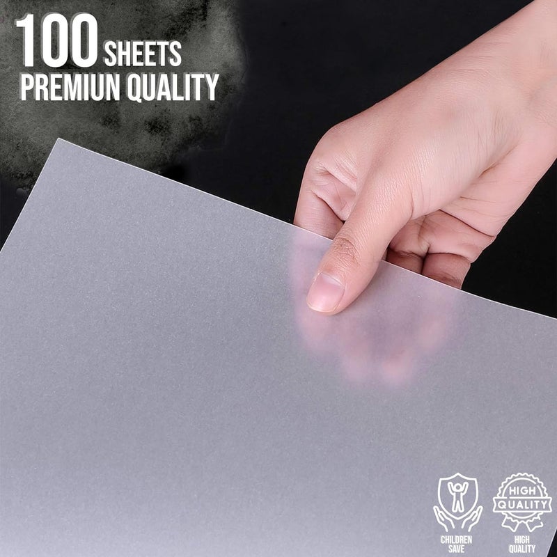 BIGFALCON ورق تتبع فني متميز من بيغ فالكون 100 ورقة A4 (210X297mm) بحجم 95 GSM شفاف للرسم بالقلم الرصاص، والماكر، والحبر، وصنع الصور، والرسومات، والطوابع/الشاشات لطابعات الحبر/الليزر - Image 3