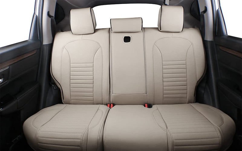 EKR Custom Fit Full Set Car Seat Covers for Select Honda CRV 2017 2018 2019 2020 2021 2022 - Leatherette (Beige) - Image 4