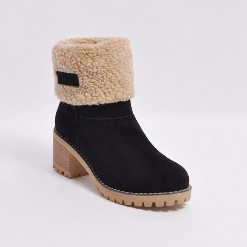 Winter Warm Snow Flocking Shoes Fashion Dual Boots for Women Girls Ladies Black Size 41 - Image 3