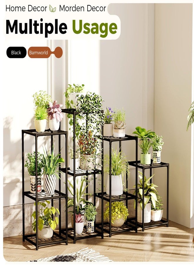 Bamworld Metal Plant Stand 06A，Black - Image 2