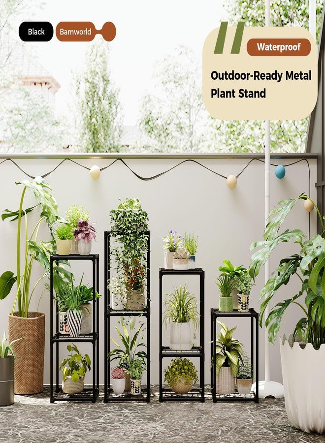 Bamworld Metal Plant Stand 06A，Black - Image 3