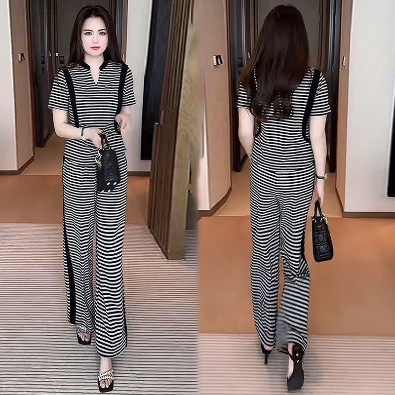 2026 Summer New Fashion -Style Casual Clothing Set, Stylish Middle-Aged and Elderly Mom Outfit, Tummy-Concealing and Slimming Two-Piece Set - Image 5