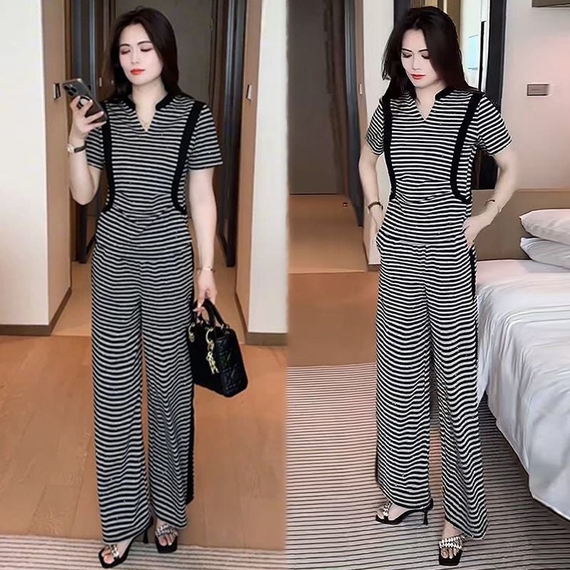 2026 Summer New Fashion -Style Casual Clothing Set, Stylish Middle-Aged and Elderly Mom Outfit, Tummy-Concealing and Slimming Two-Piece Set - Image 4