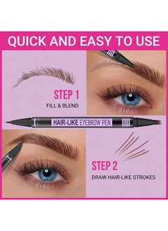 iMethod Eyebrow Pen - Eyebrow Pencil Magic 2-In-1 Eye Brow Pencils For Women With 4-Fork-Tip And Precise Brush-Tip Create Natural Hair-Like Brows, Last All Day, Microblading Eyebrow Pen, Black  - Image 3
