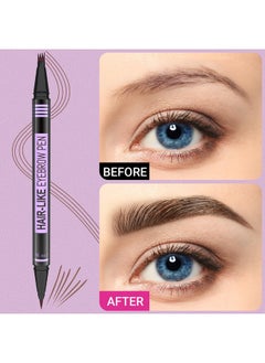 iMethod Eyebrow Pen - Eyebrow Pencil Magic 2-In-1 Eye Brow Pencils For Women With 4-Fork-Tip And Precise Brush-Tip Create Natural Hair-Like Brows, Last All Day, Microblading Eyebrow Pen, Black  - Image 1