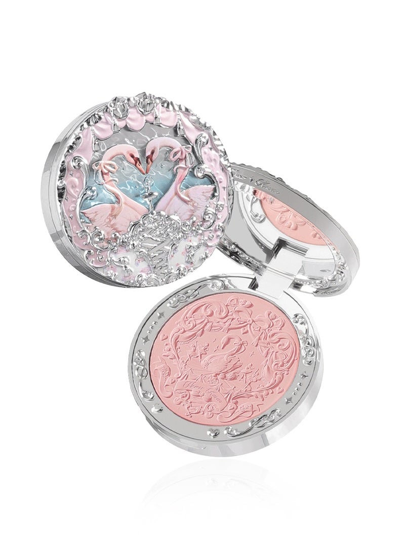 Flower Knows Swan Ballet Embossed Blush, Flocked Mist Embossed Cheek, Inflated Color, Matte, Classic Makeup - 5g (02 Romanticism)  - Image 1