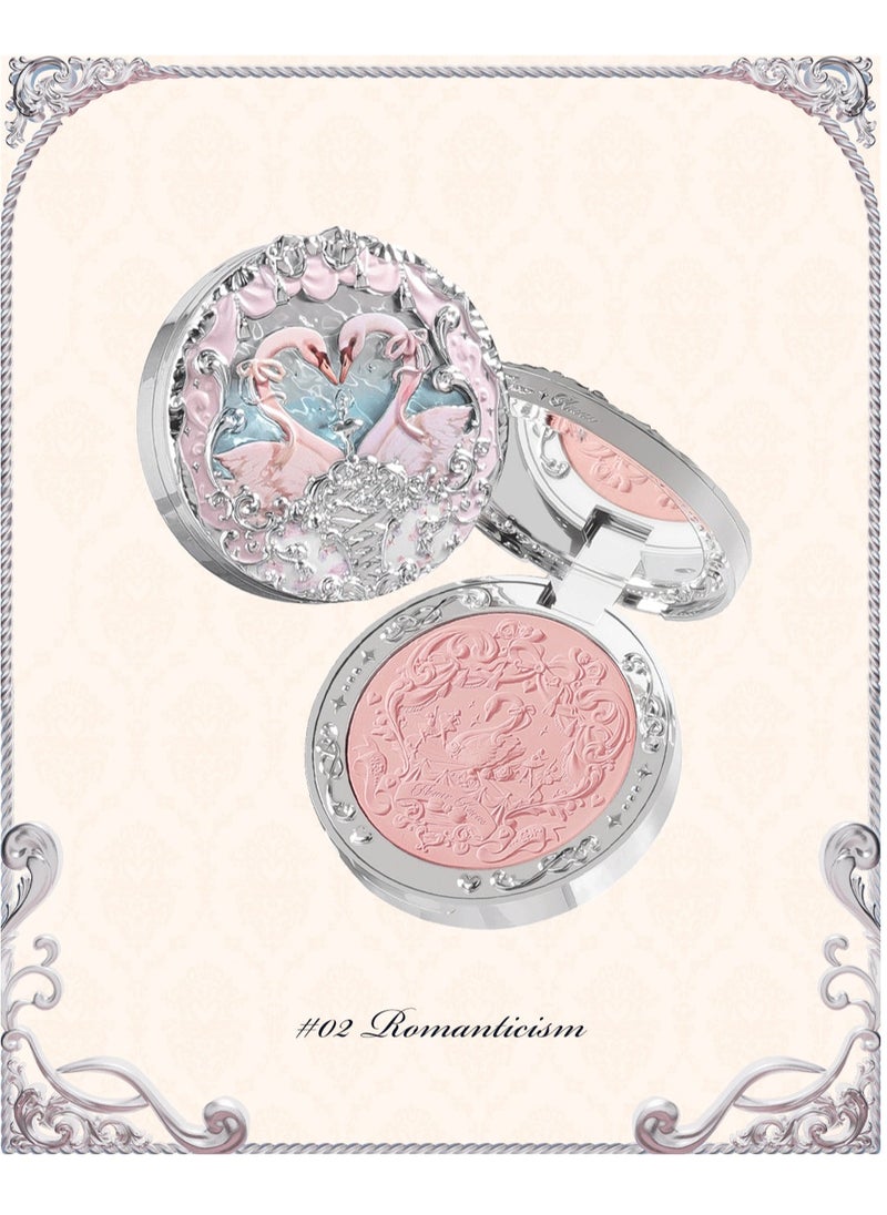 Flower Knows Swan Ballet Embossed Blush, Flocked Mist Embossed Cheek, Inflated Color, Matte, Classic Makeup - 5g (02 Romanticism)  - Image 4
