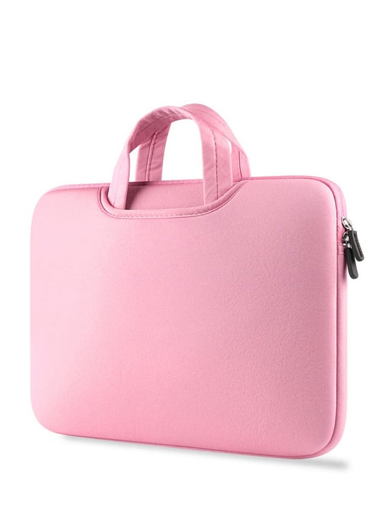 Laptop Tablet Sleeve Case Slim Travel Men Women Handle Bag Durable Business Messenger Briefcases for MacBook Air Pro Retina (13 inch Pink) - Image 1