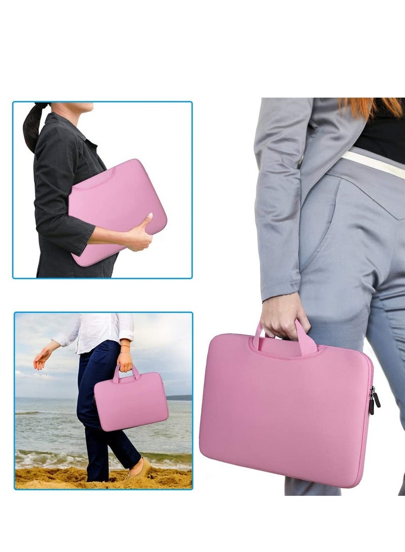 Laptop Tablet Sleeve Case Slim Travel Men Women Handle Bag Durable Business Messenger Briefcases for MacBook Air Pro Retina (13 inch Pink) - Image 5