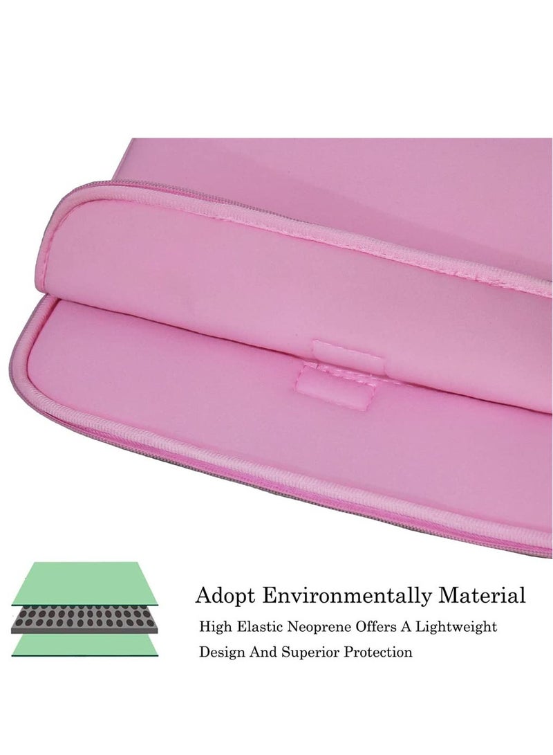 Laptop Tablet Sleeve Case Slim Travel Men Women Handle Bag Durable Business Messenger Briefcases for MacBook Air Pro Retina (13 inch Pink) - Image 4
