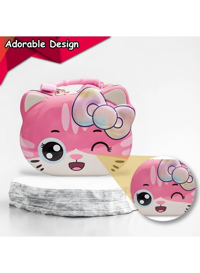 ويش كي حصالة نقود لطيفة على شكل قطة من ويشكي للأطفال، حاوية لحفظ النقود مزودة بقفل ومفاتيح، صندوق تخزين لجمع العملات المعدنية بمقبض، حصالة نقود للأولاد والبنات، من عمر 3 سنوات فما فوق (عبوة من قطعة واحدة، متنوعة) - Image 3